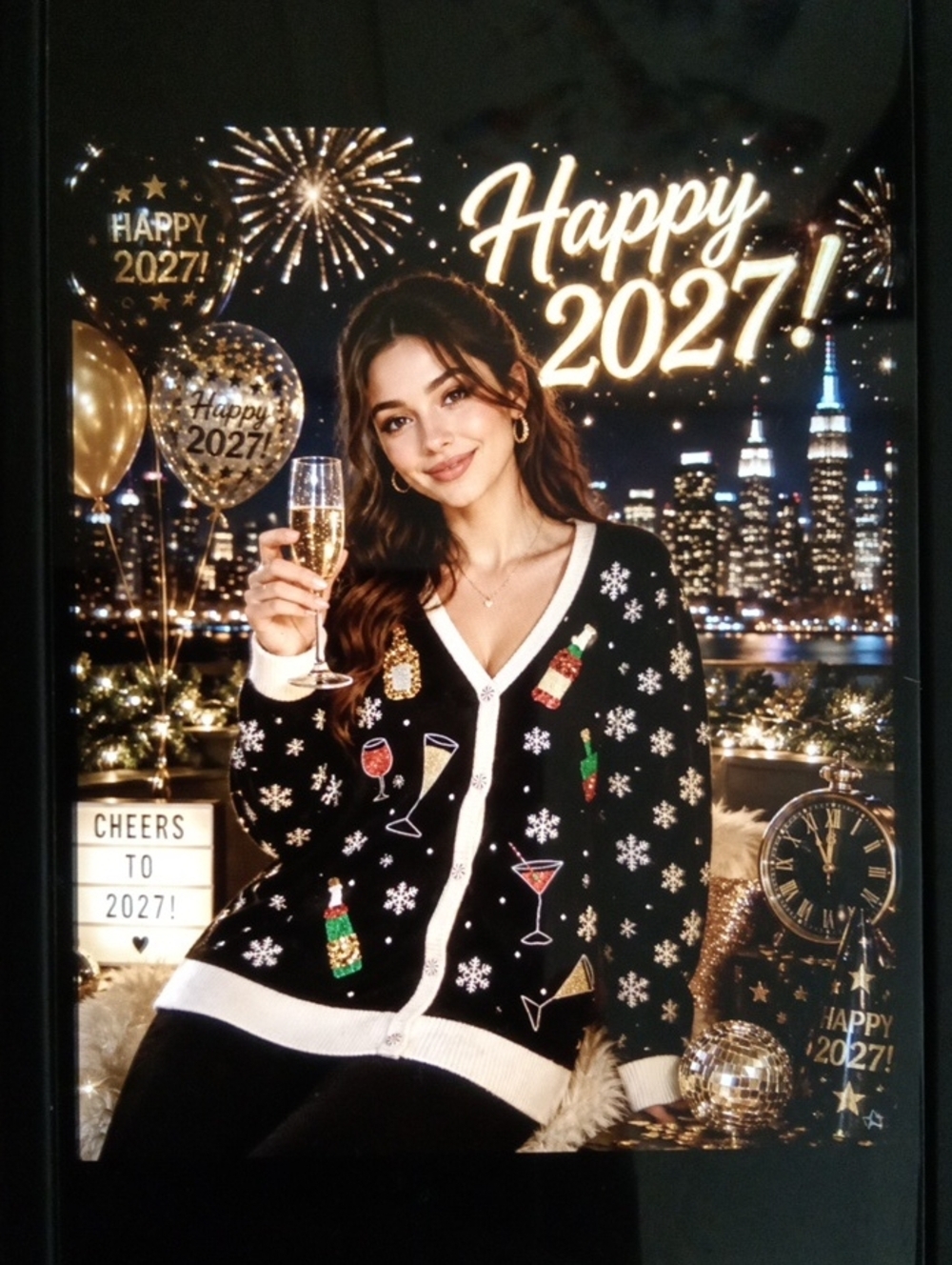 Rocking Around New Years Eve Ugly Sweater Christmas Parties Holiday Womens XxL